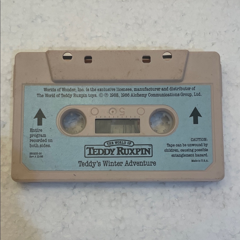 Vintage 80s Teddy Ruxpin Teddy's Winter Adventure audio cassette tape rare
